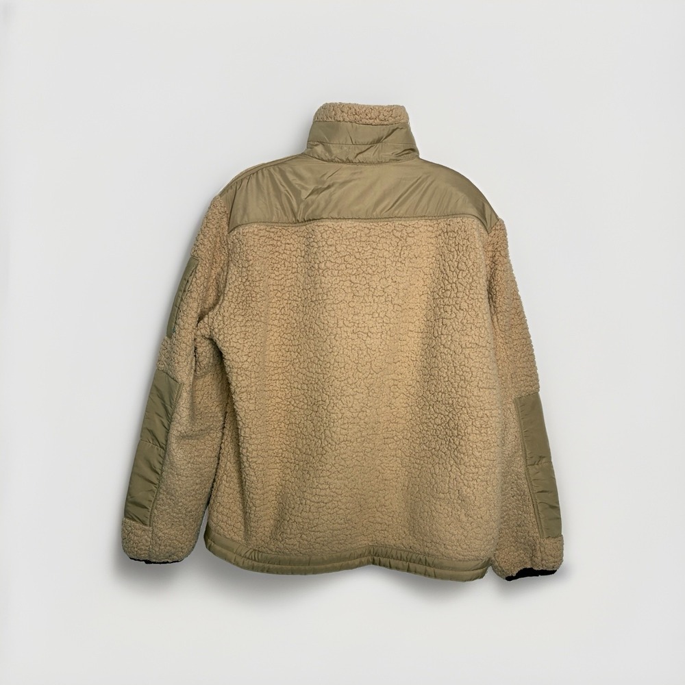 Mnml Khaki Sherpa Fleece Jacket Workwear Utility Jacket Men's SZ M Medium - Picture 4 of 8